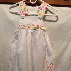White Multicolored Polka Dotted Sundress